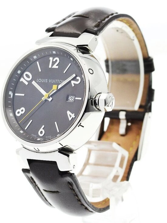 LOUIS VUITTON Tambour Q1111 Date Brown Dial Quartz Men\ display picture 1